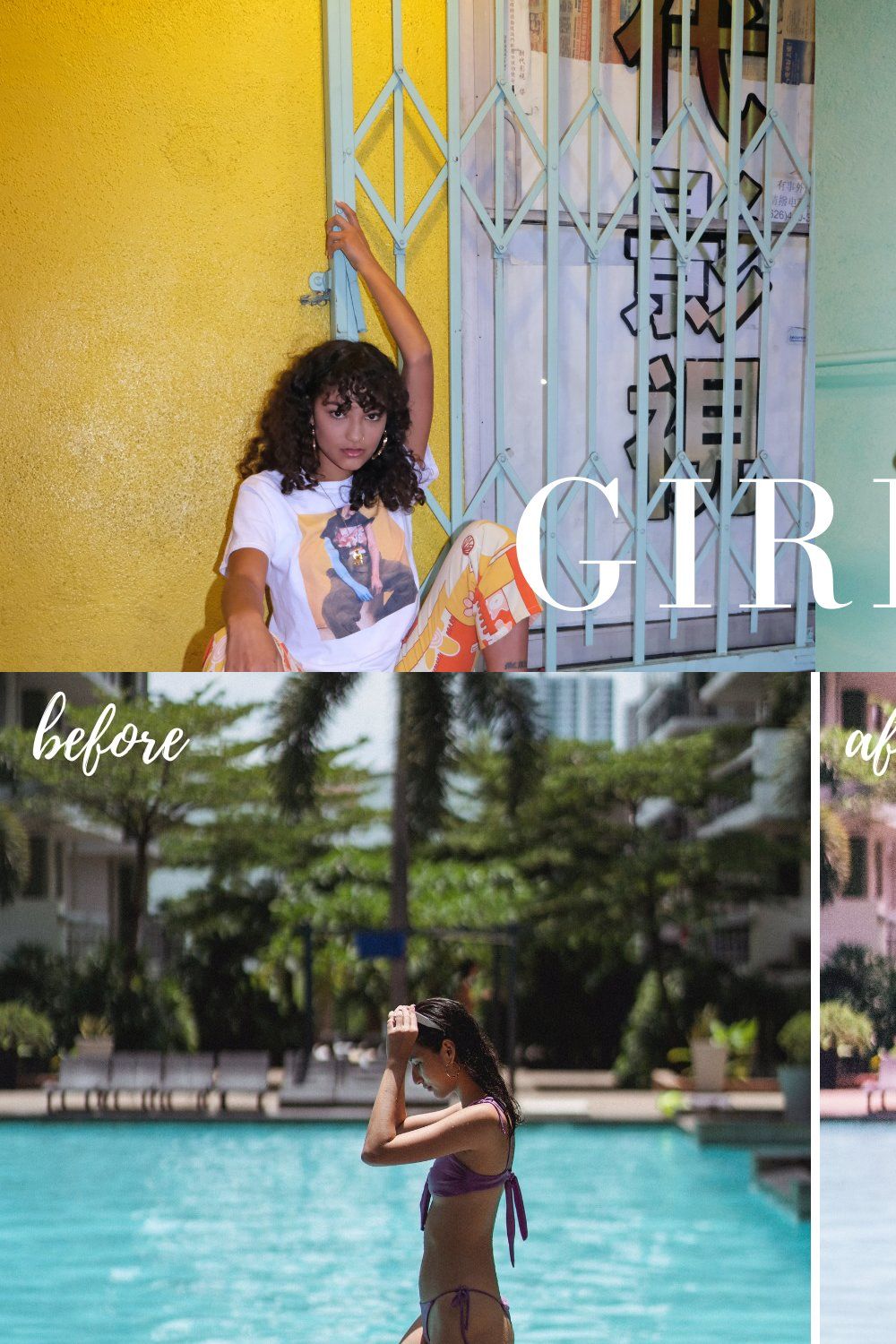 Girls Lightroom Presets 2022 pinterest preview image.