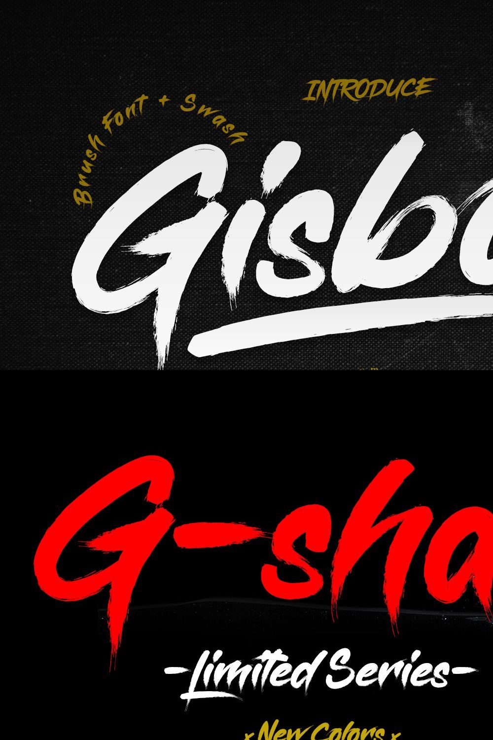 Gisbon - Brush Typeface pinterest preview image.