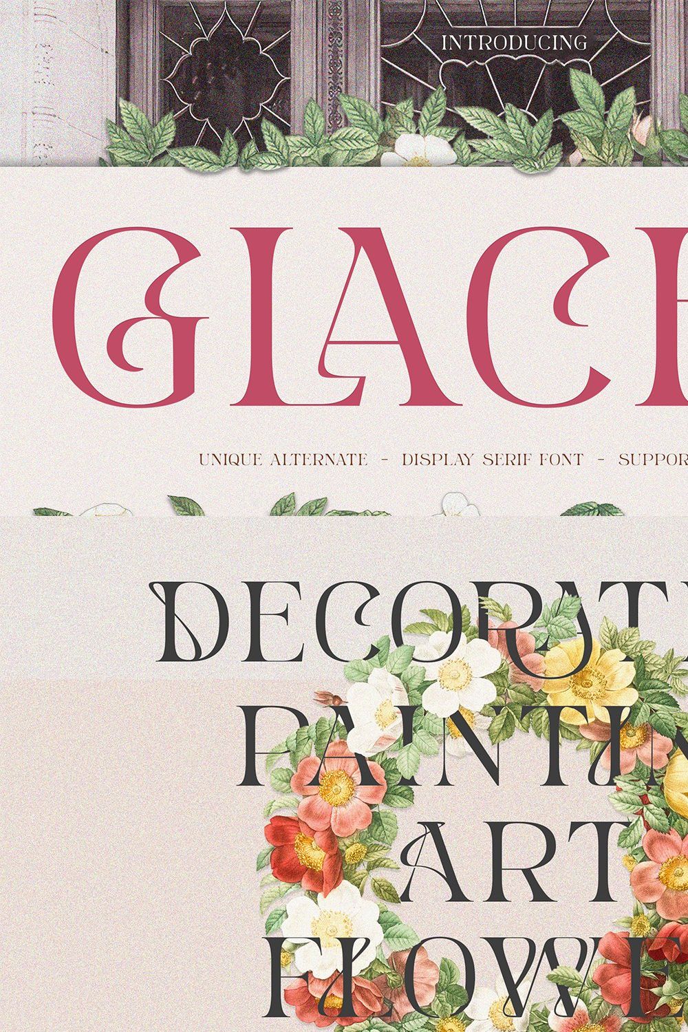 GLACEA - Display Font pinterest preview image.