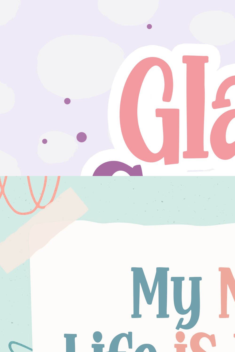 Glamy Sunrise a Quirky Font pinterest preview image.