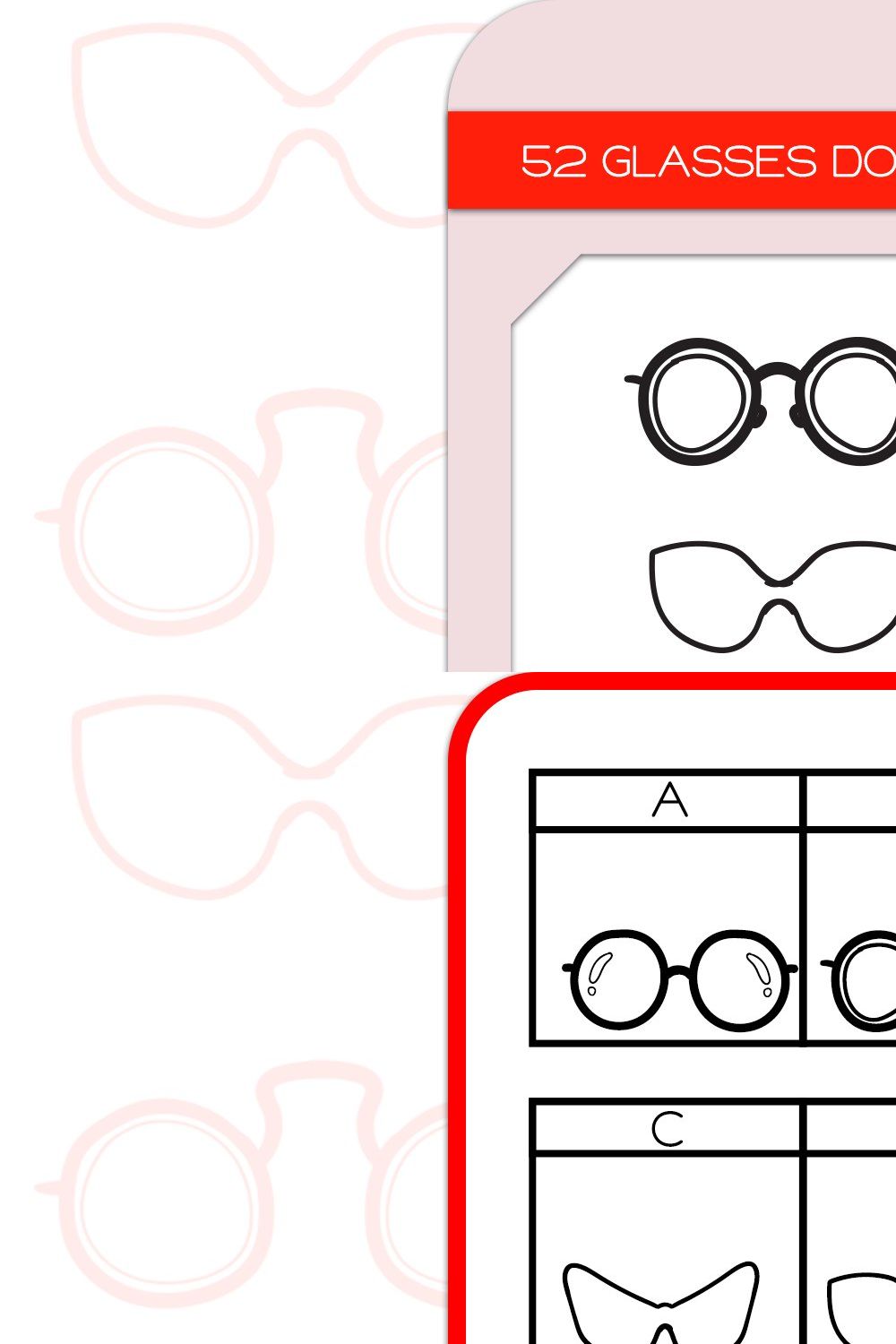 Glasses Doodles - Dingbats Font pinterest preview image.