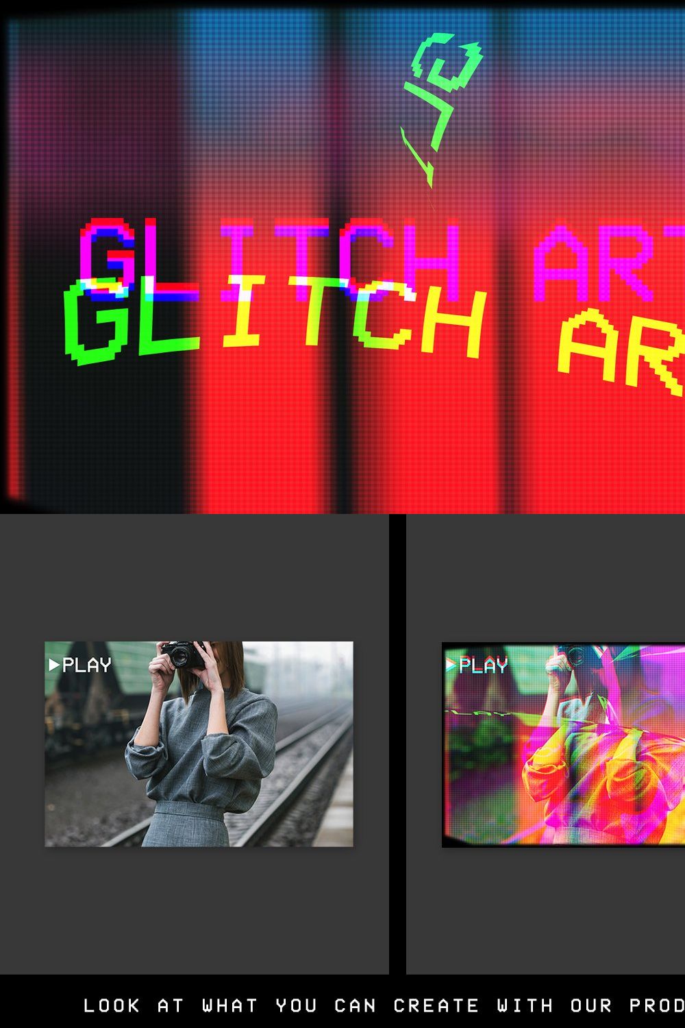Glitch Art Creation Kit pinterest preview image.