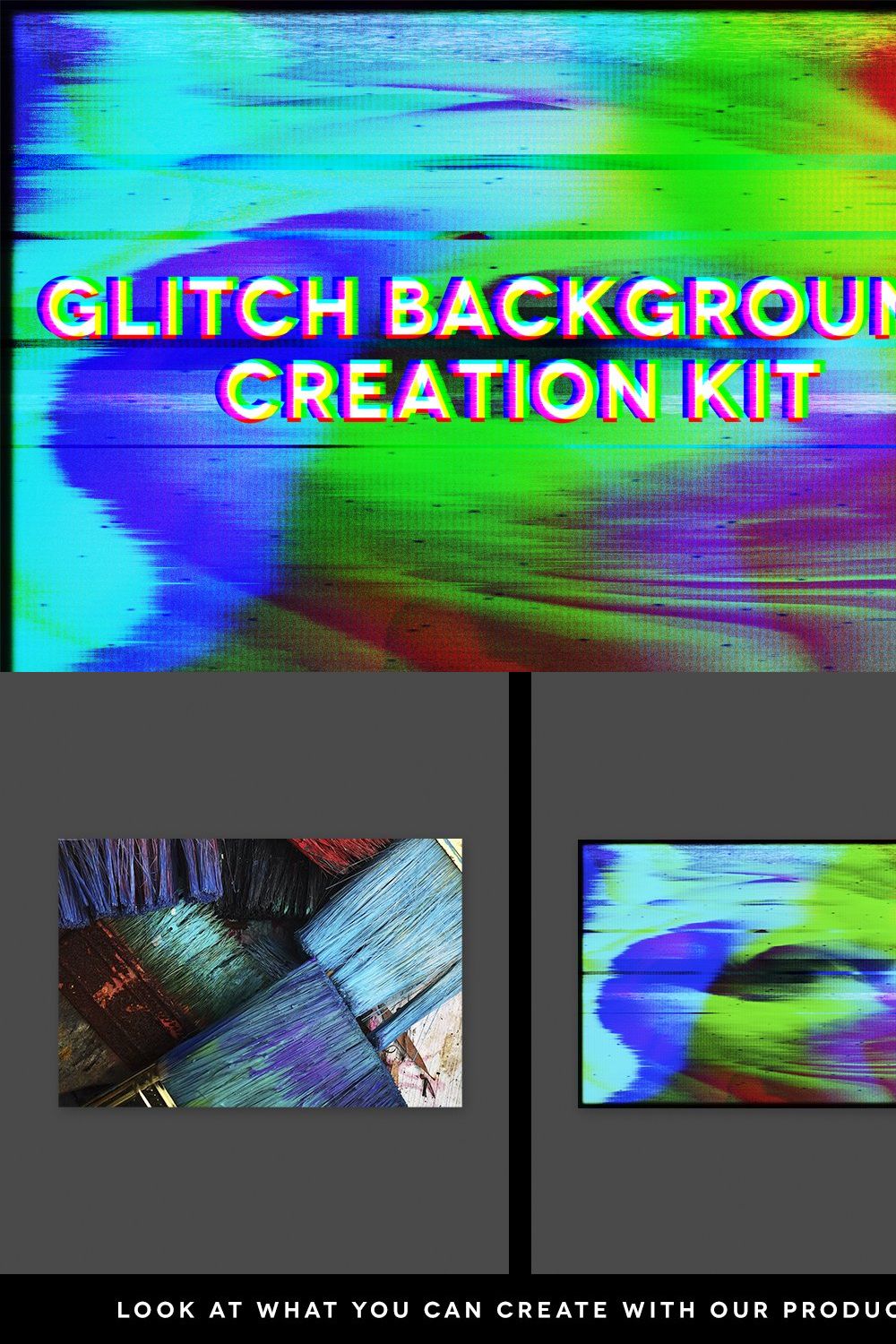 Glitch Background Creation Kit pinterest preview image.