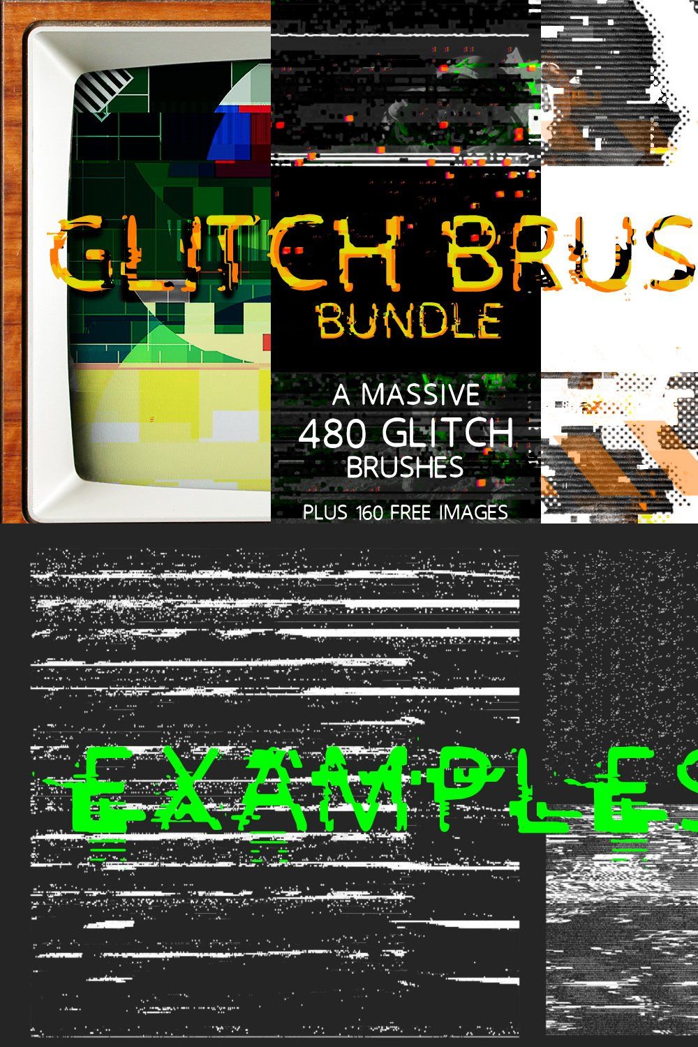 Glitch Brush Bundle pinterest preview image.