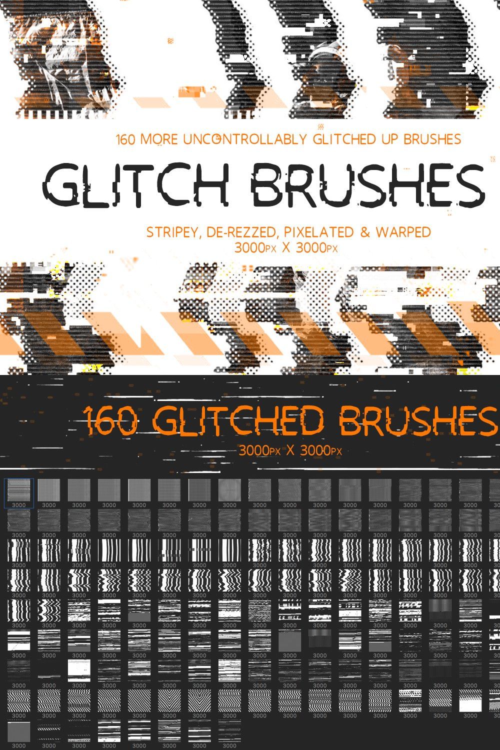 Glitch Brushes 2 pinterest preview image.