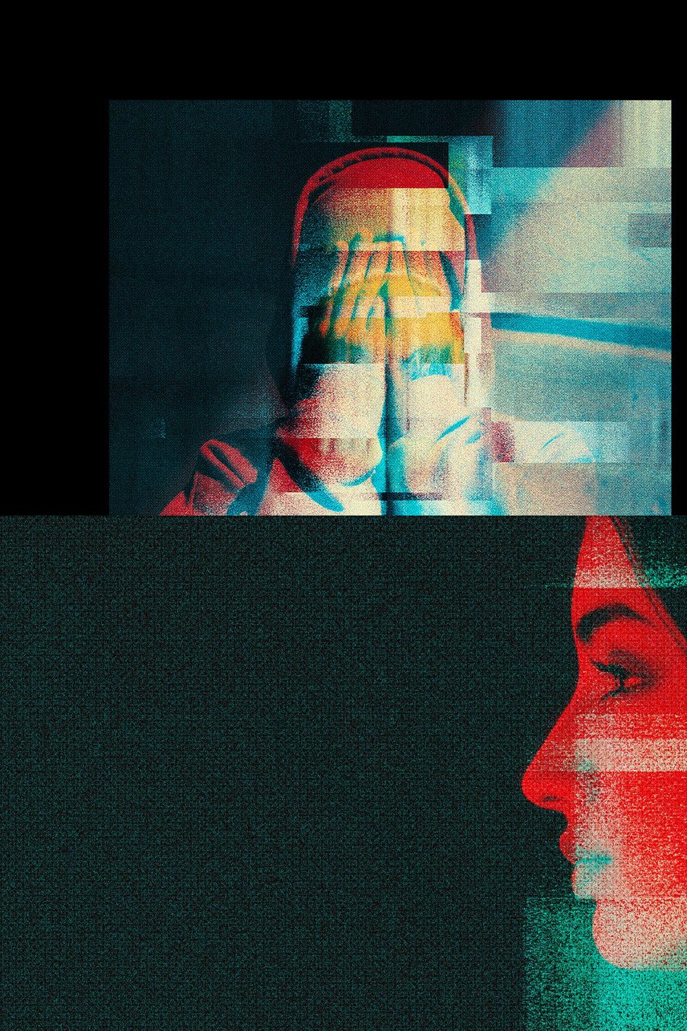 Glitch Displacement Poster Effect pinterest preview image.