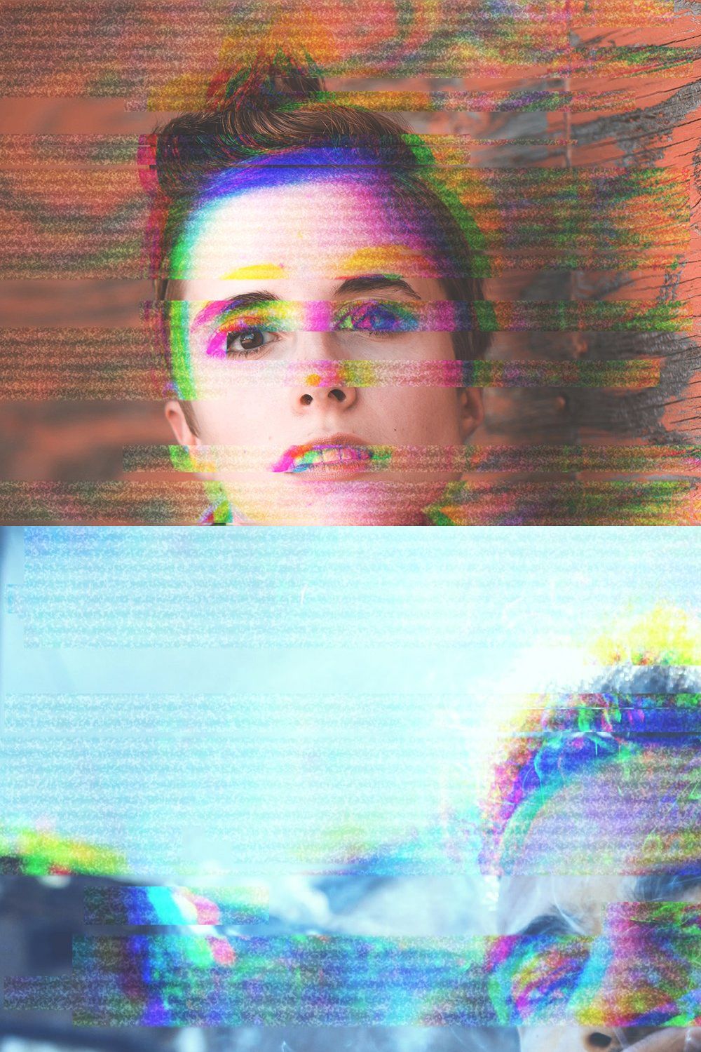Glitch Effect pinterest preview image.