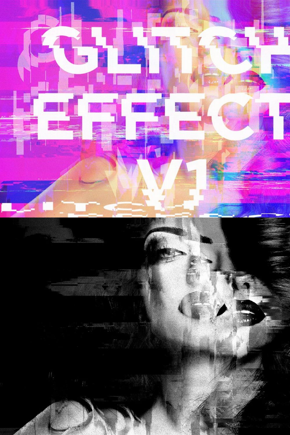 Glitch Effect V1 pinterest preview image.
