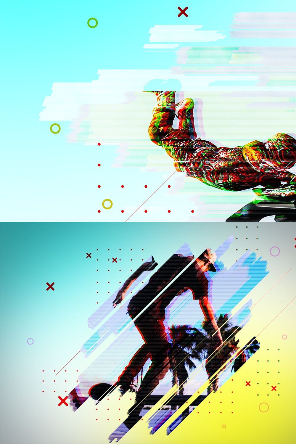 Glitch effect with GIF animation 2 pinterest preview image.