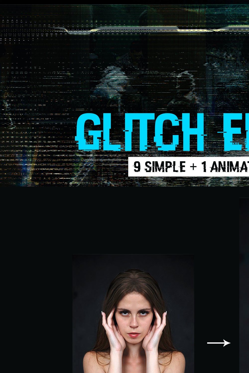 Glitch Effects Mega Pack pinterest preview image.