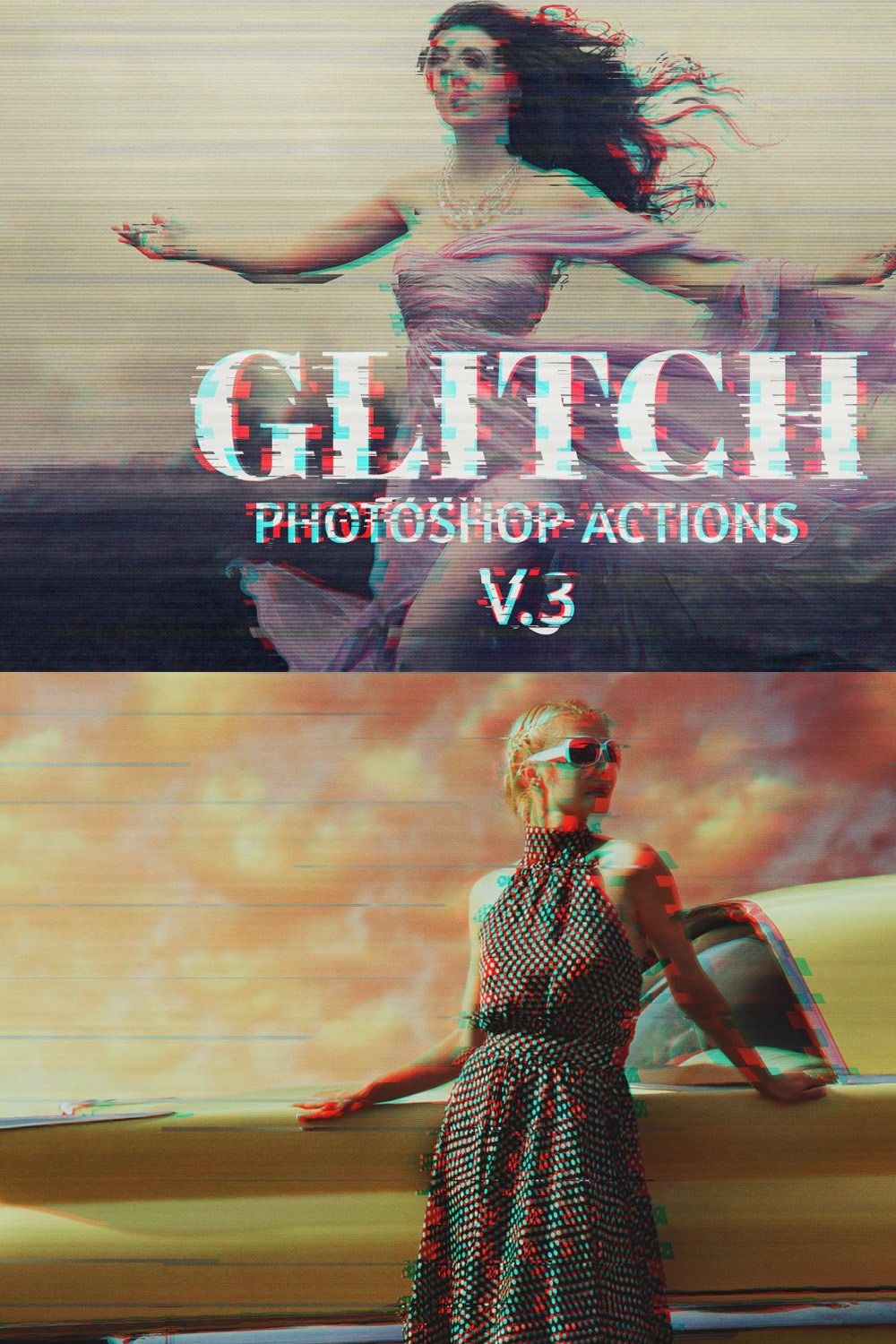 Glitch Photoshop PSD Template V.3 pinterest preview image.