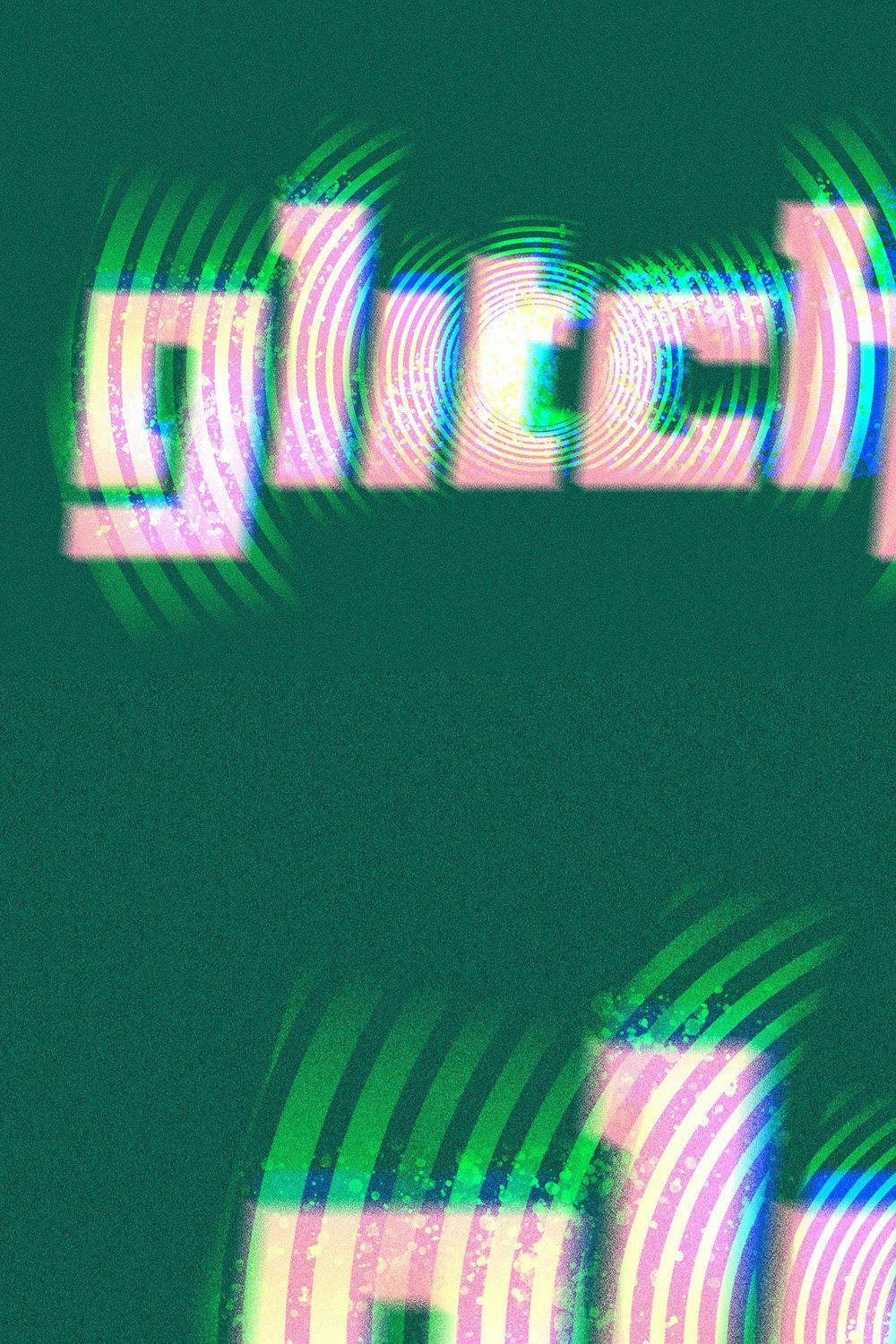 Glitch text effect pinterest preview image.
