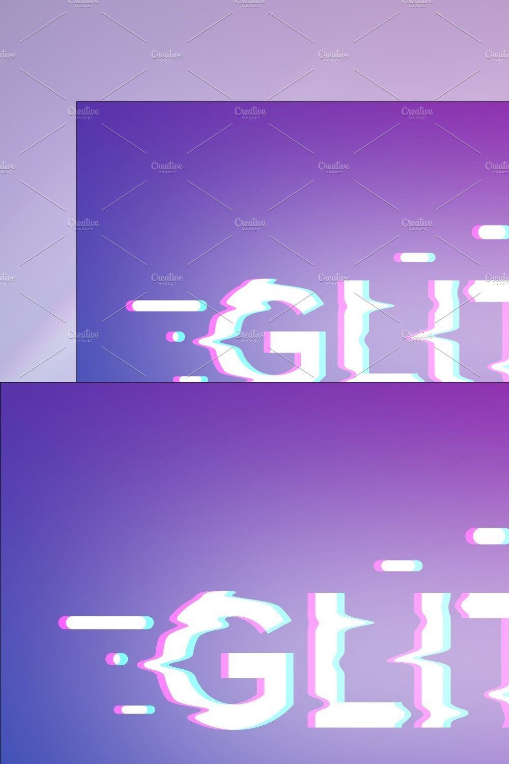 Glitch Text Effect Design pinterest preview image.