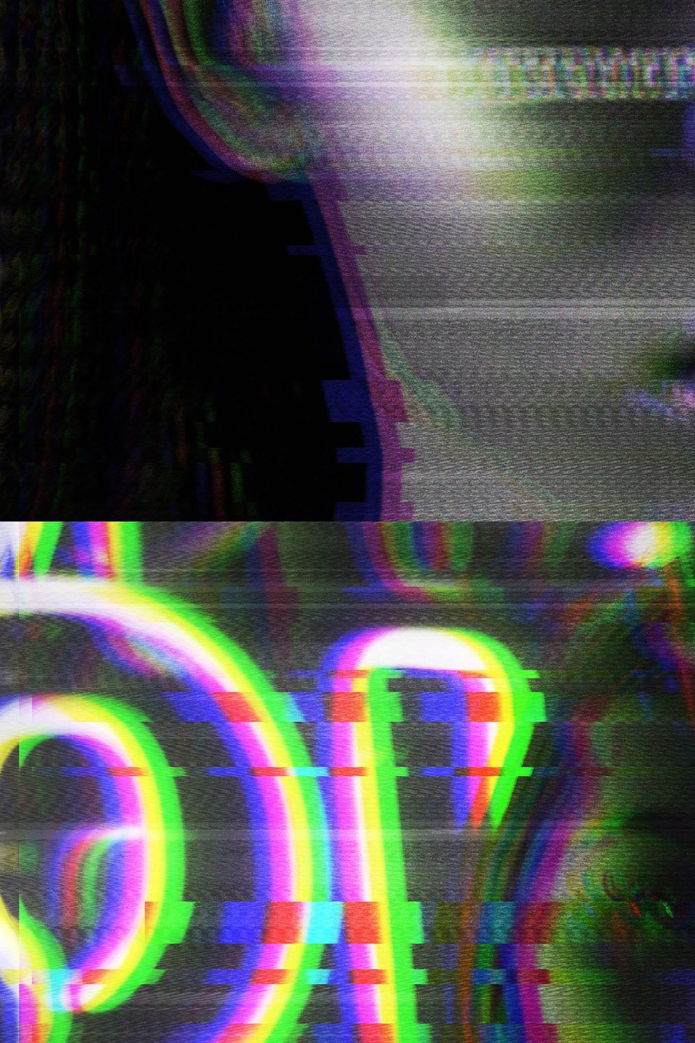 Glitch Twitch Photo Effect pinterest preview image.