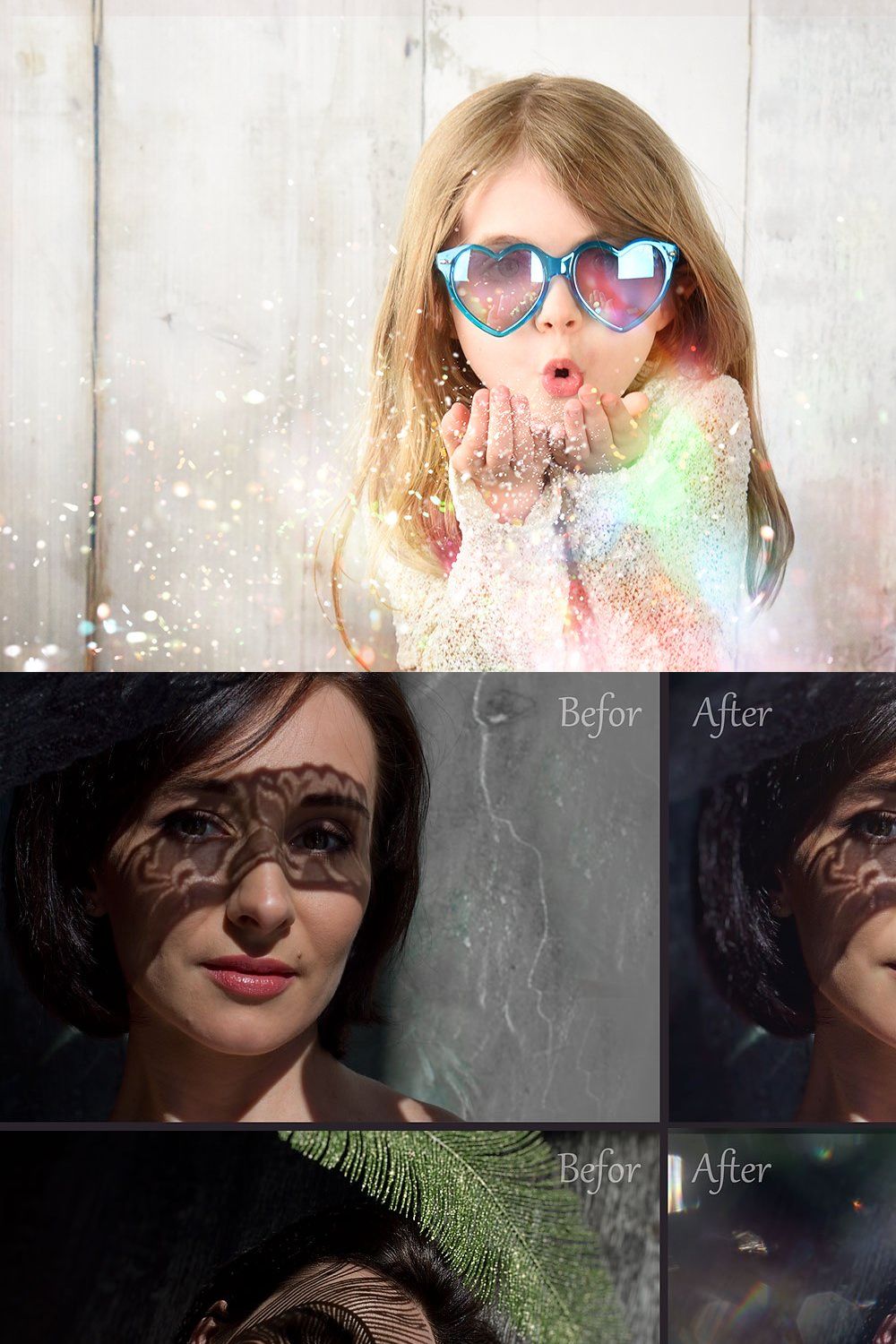 Glitter Effect Photo Overlays pinterest preview image.