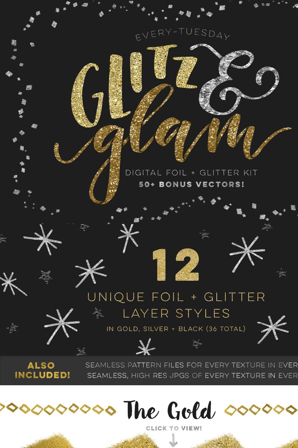 Glitz + Glam Kit pinterest preview image.