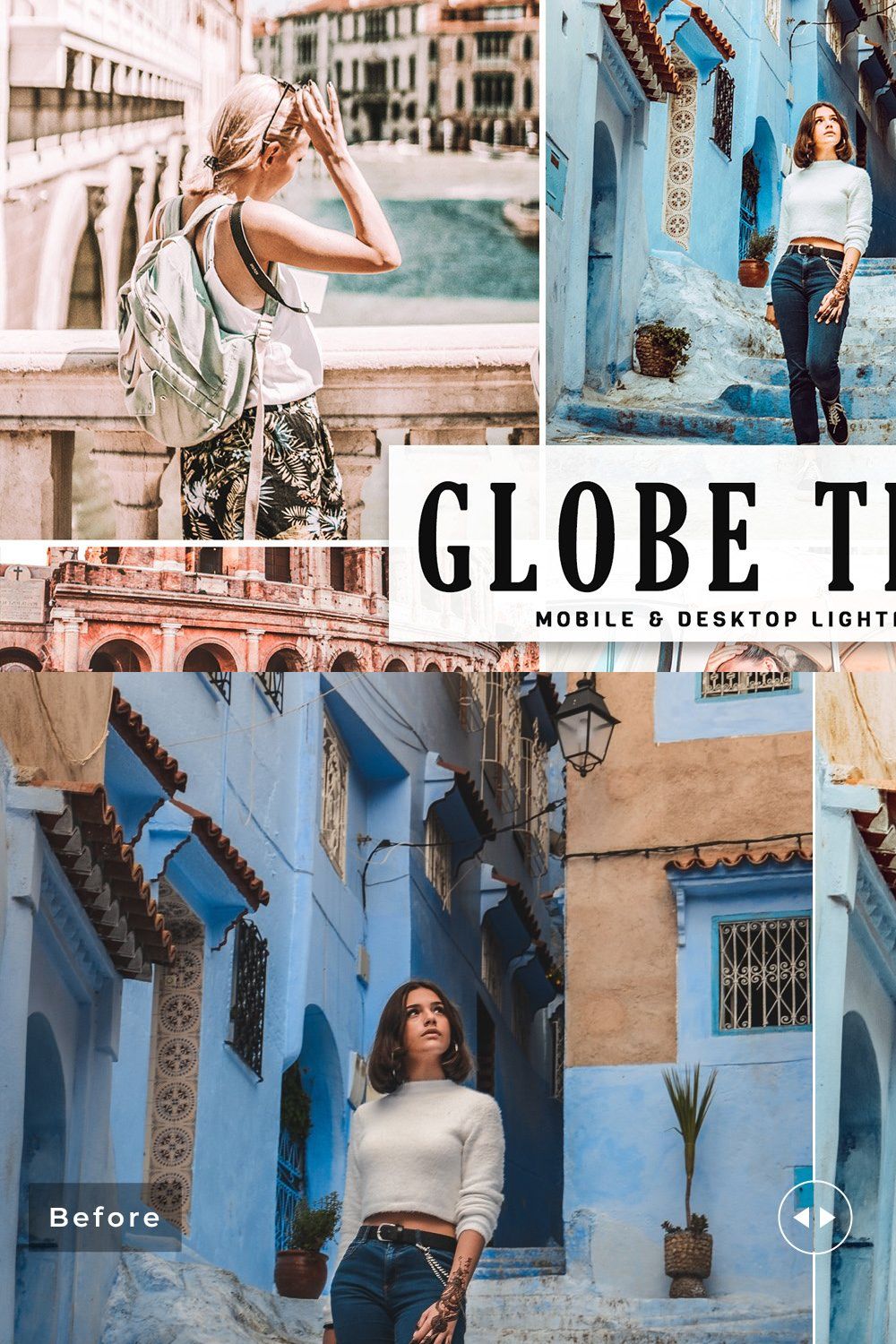 Globe Travel Lightroom Presets pinterest preview image.