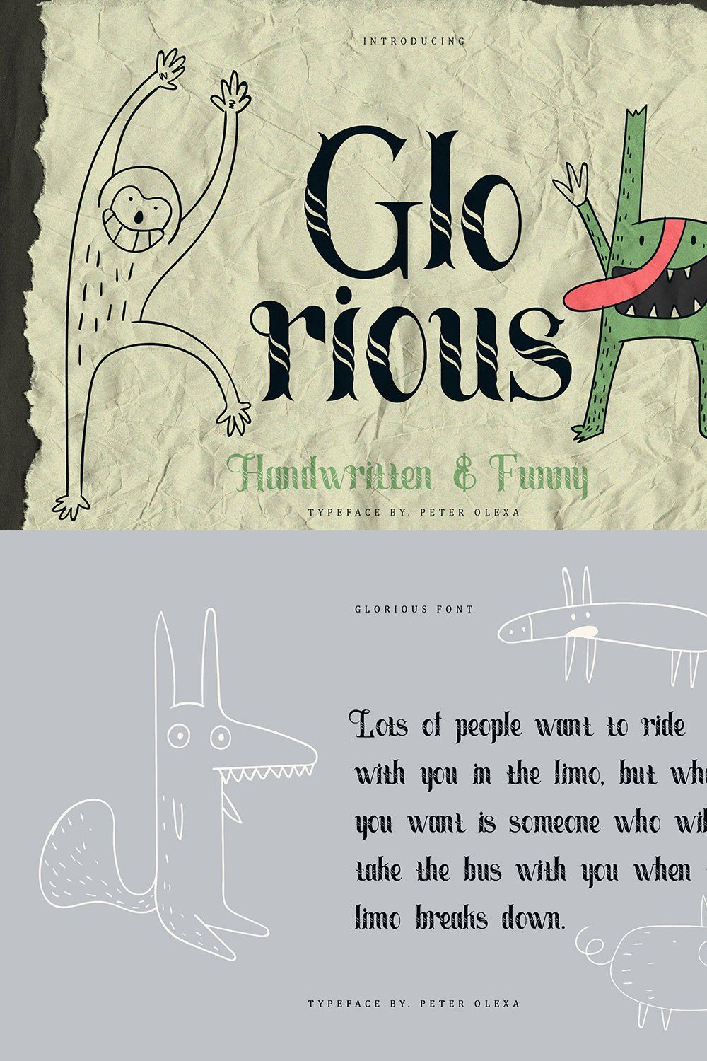 Glorious Funny & Artistic Font pinterest preview image.