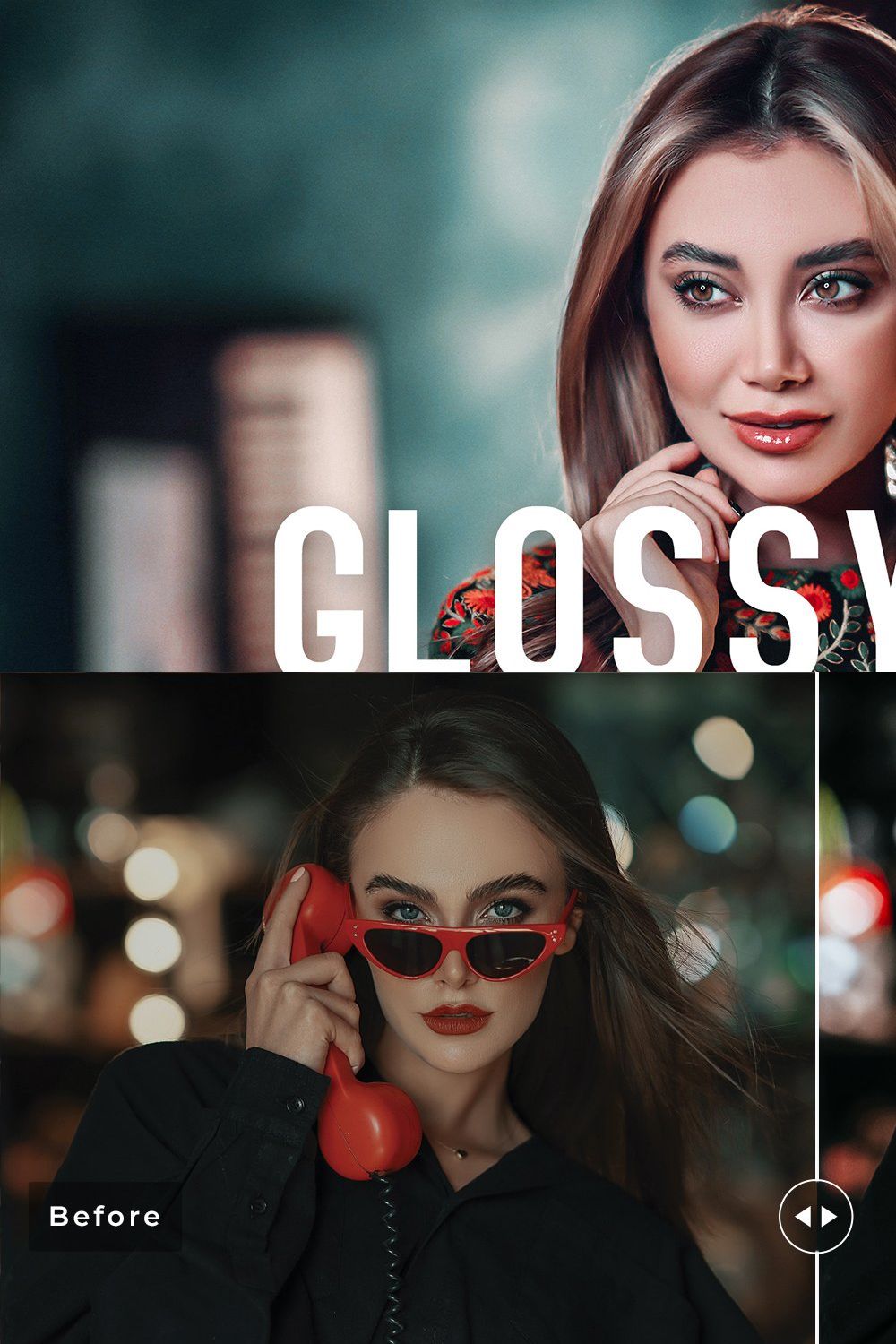 Glossy Red Pro Lightroom Presets pinterest preview image.