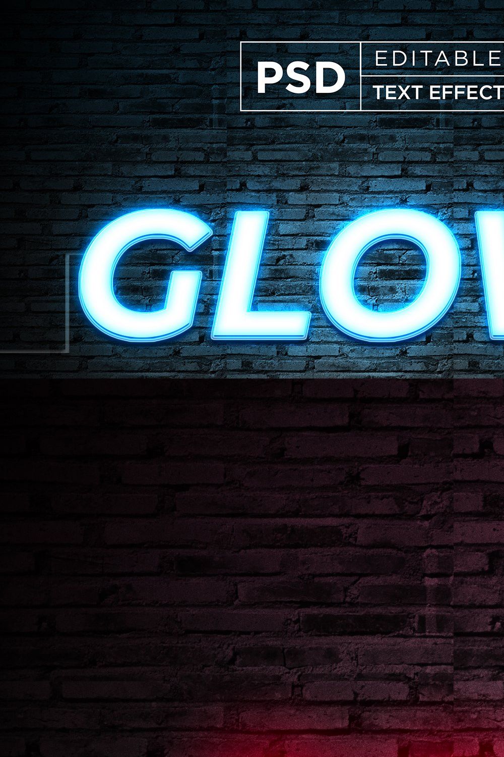 glow neon text effect bundle pinterest preview image.