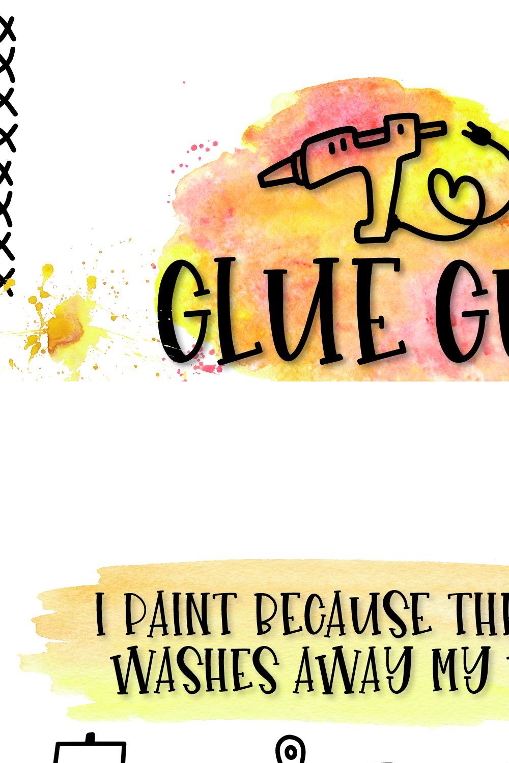 Glue Gun - A Font & Dingbat Duo pinterest preview image.