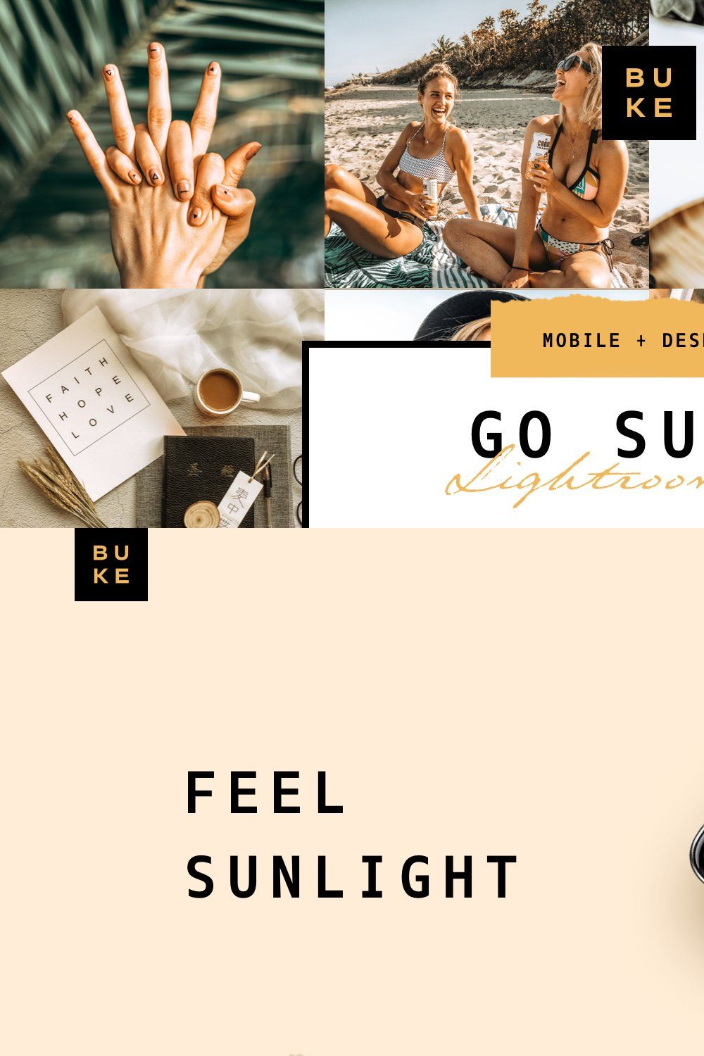 Go Sunny Lightroom Preset pinterest preview image.