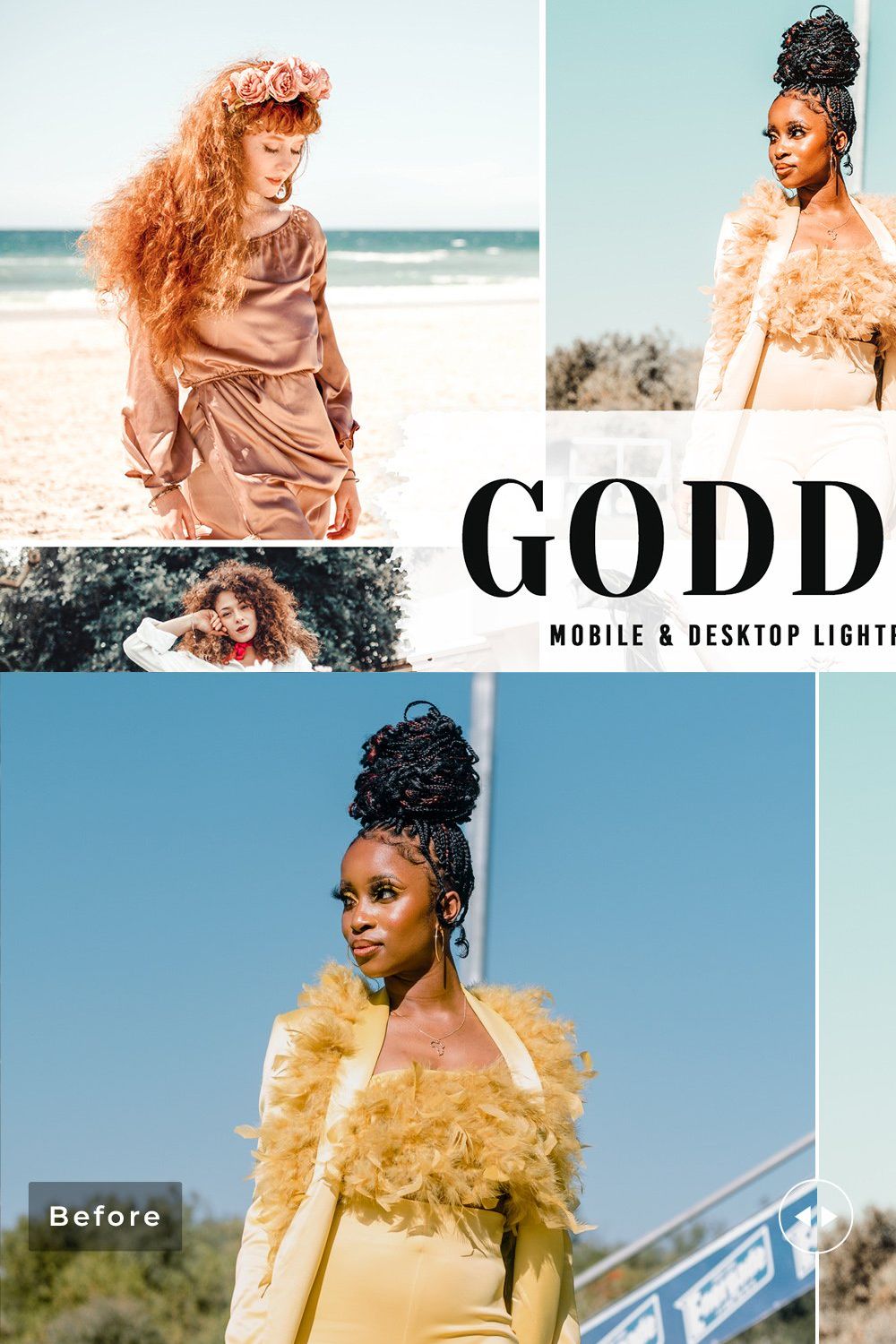 Goddess Pro Lightroom Presets pinterest preview image.