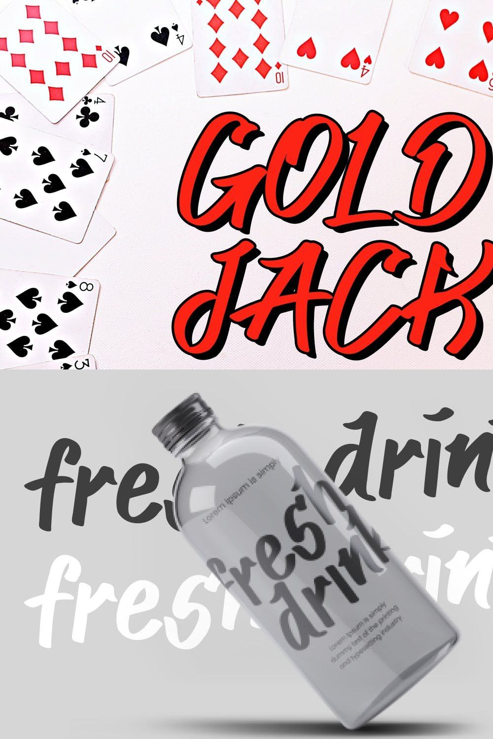 Gold Jack- Handwriting font pinterest preview image.