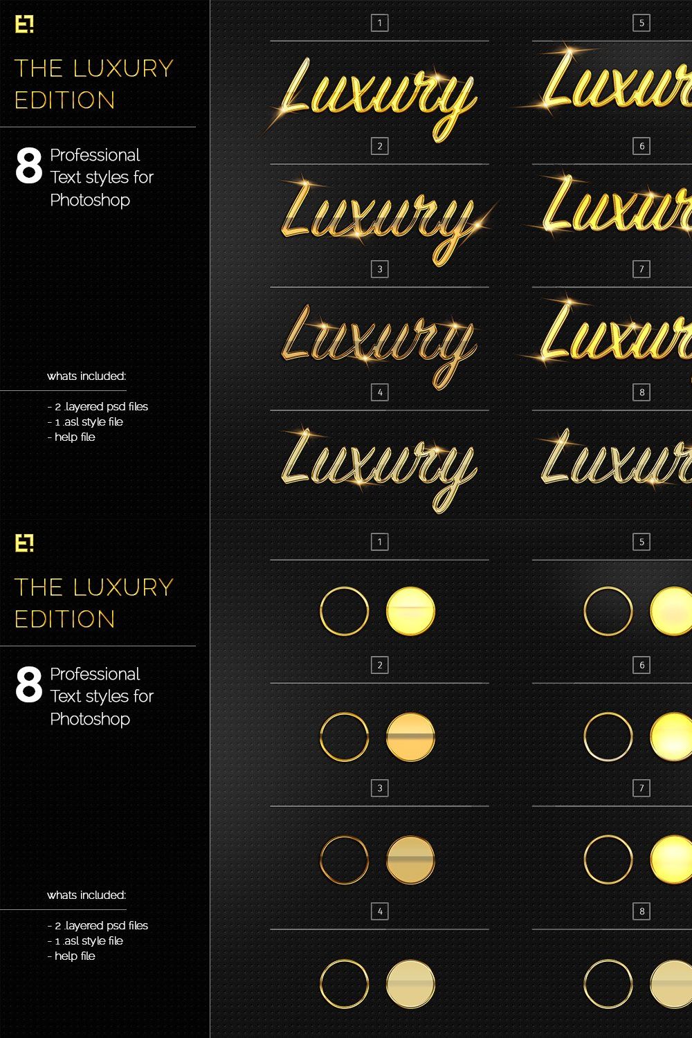 Gold Layer Styles pinterest preview image.