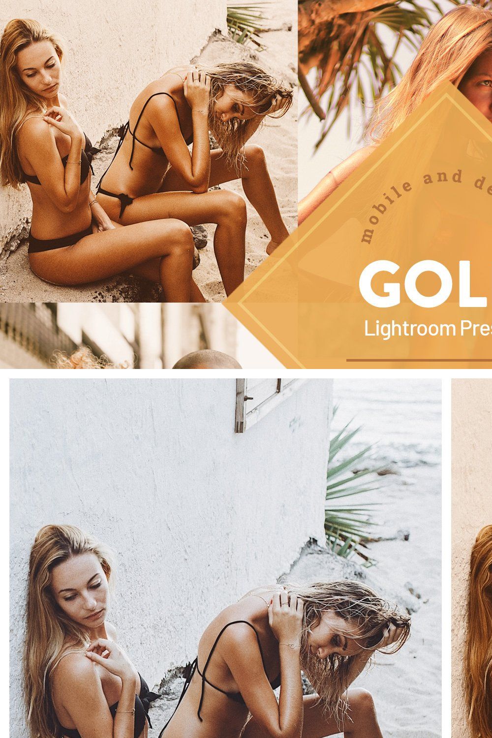 Gold Lightroom Presets pinterest preview image.