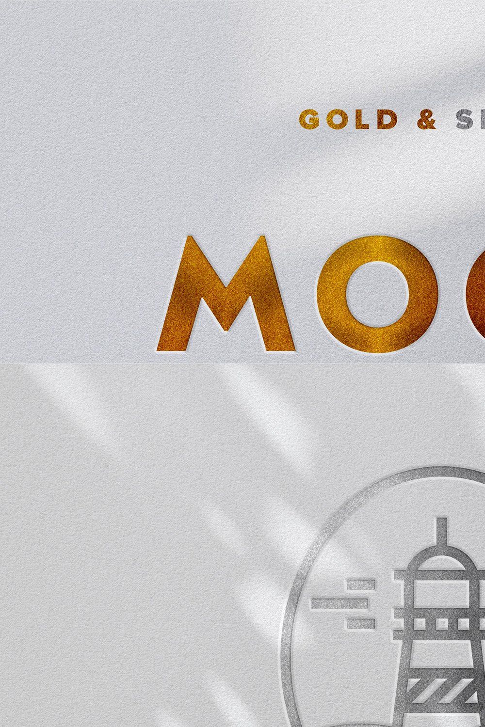 Gold & Silver Logo Mockup pinterest preview image.