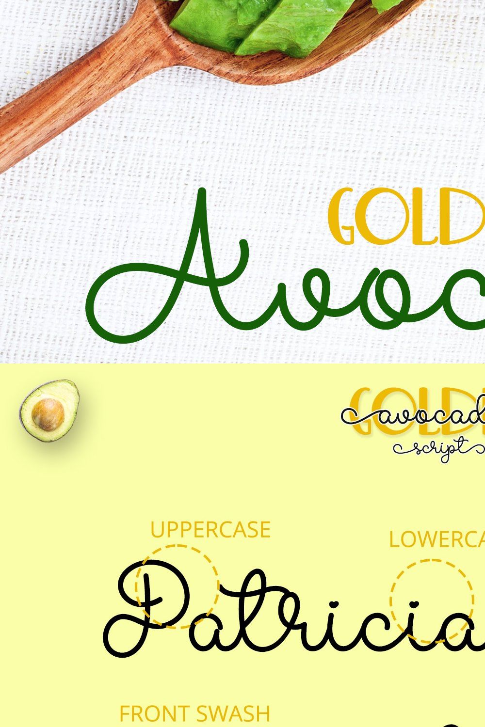 Golden Avocado - Fun Font Duo pinterest preview image.