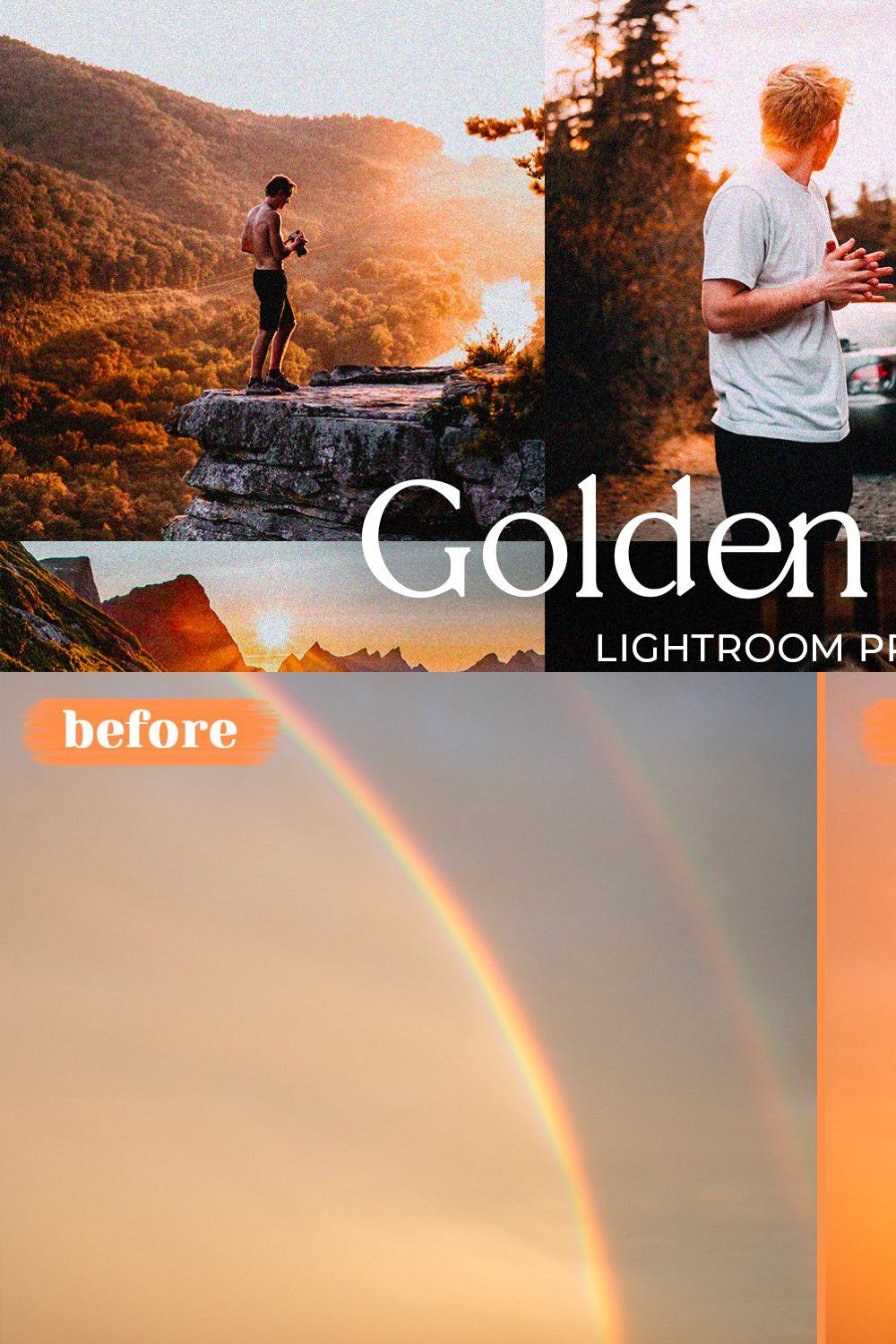 Golden Hour Lightroom Mobile Presets pinterest preview image.