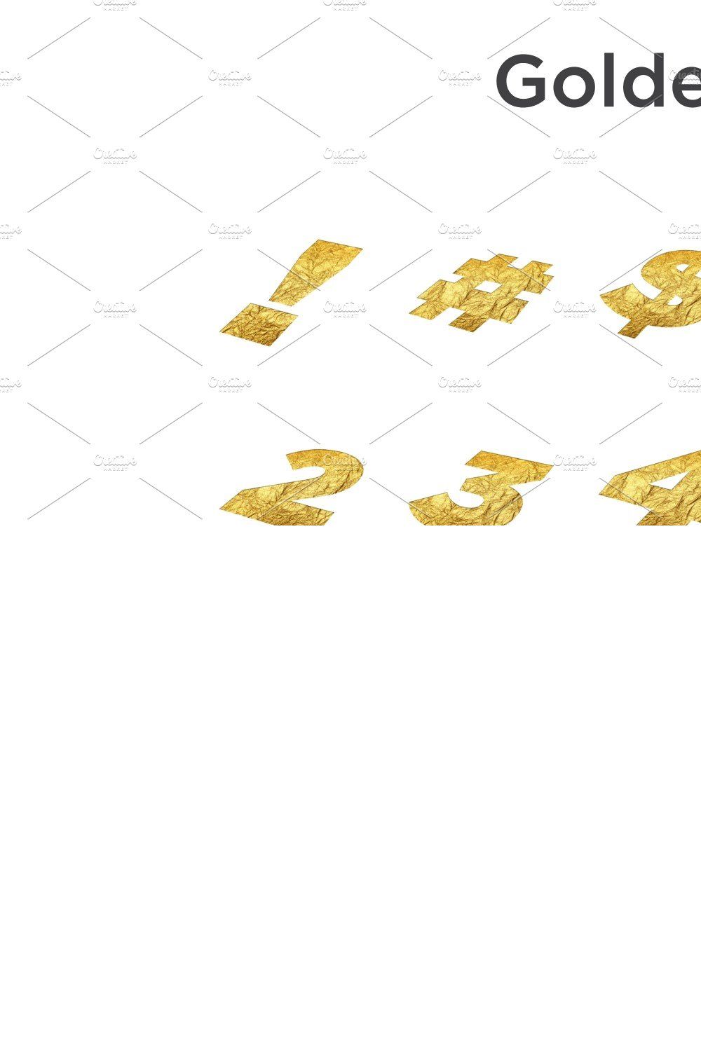 Golden Paper Alphabet Typography pinterest preview image.