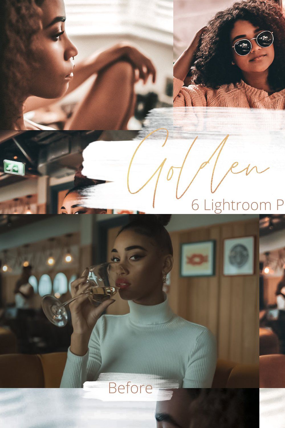 Golden Tones - Lightroom Presets Set pinterest preview image.