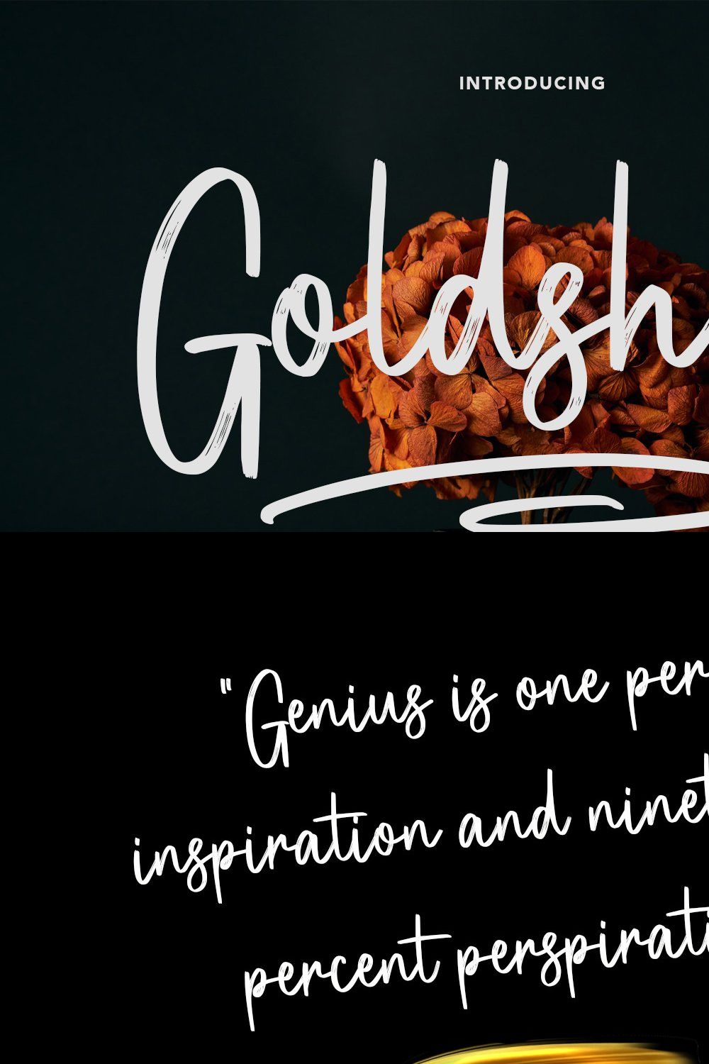 Goldshift Handwritten Brush Script pinterest preview image.