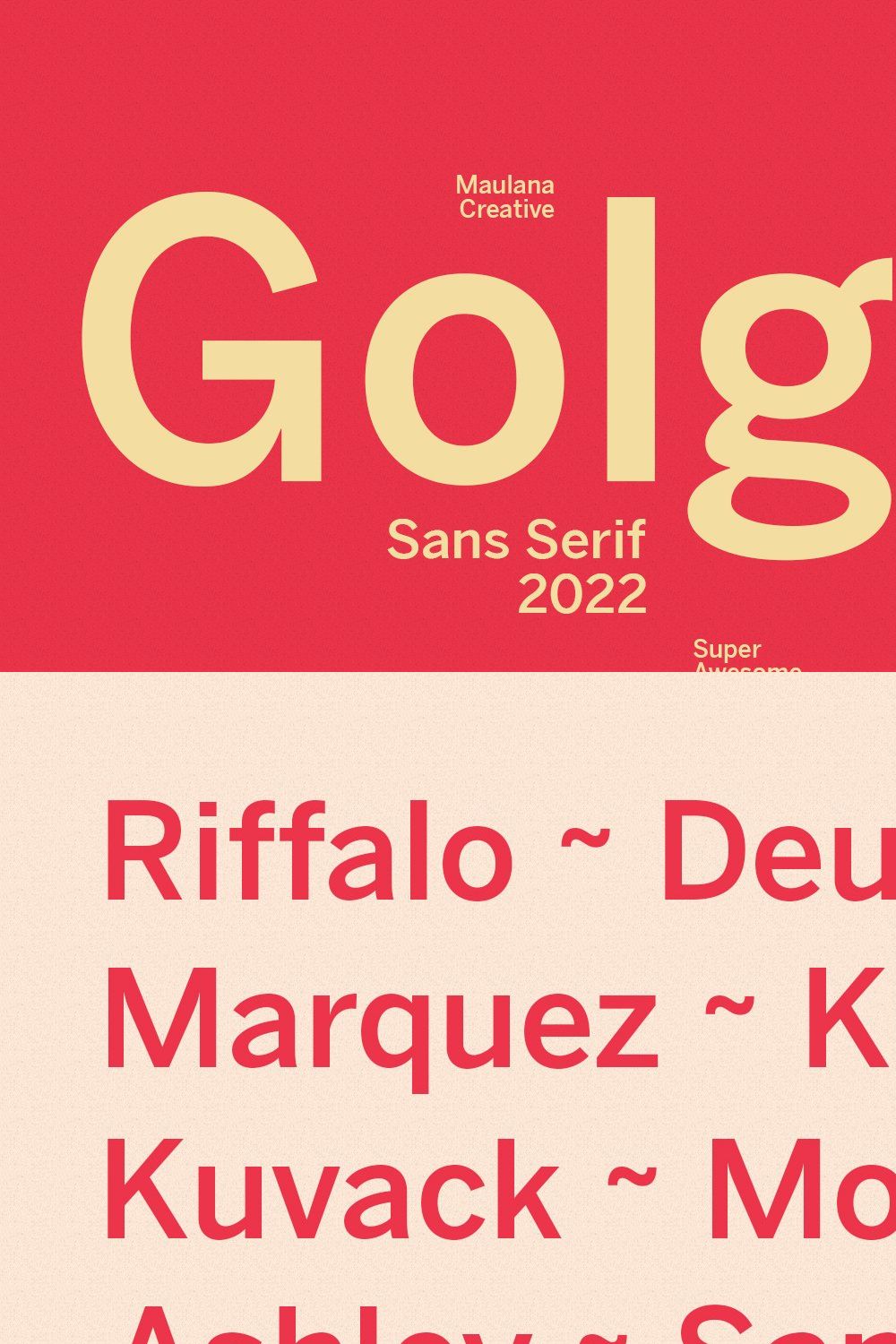 Golger Sans Serif Font pinterest preview image.