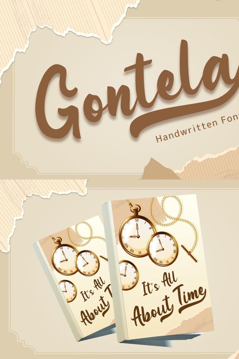 Gontela - Handwritten Font pinterest preview image.