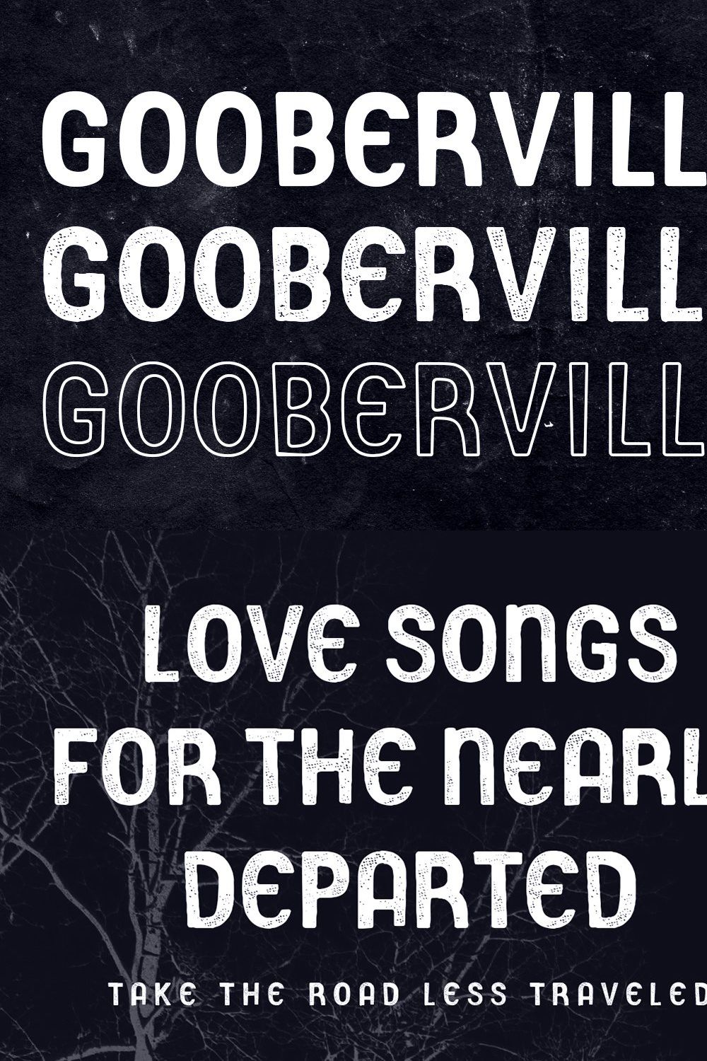Gooberville Typeface pinterest preview image.