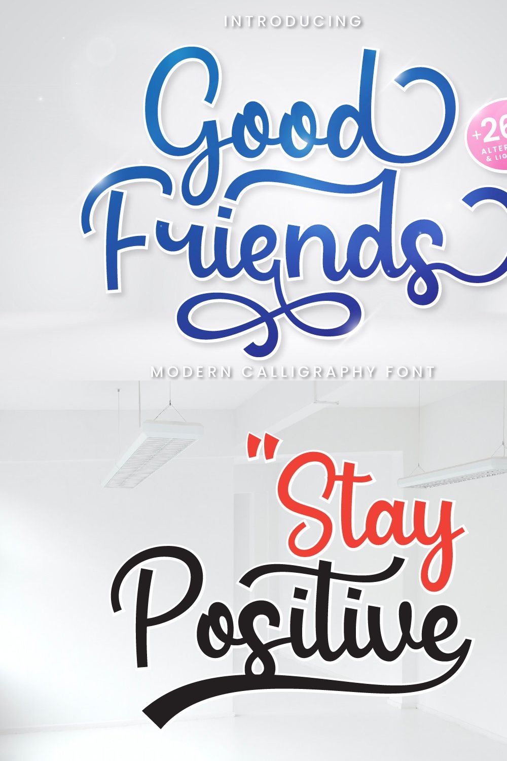 Good Friends - A Modern Bold Script pinterest preview image.