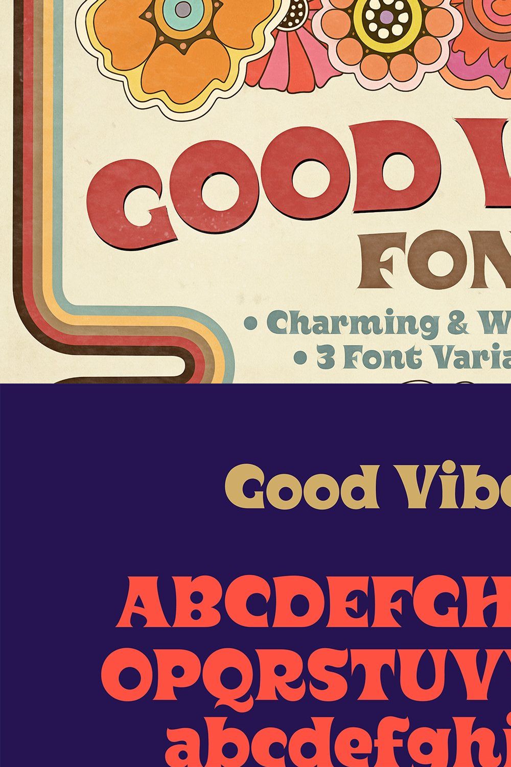 Good Vibes Font pinterest preview image.