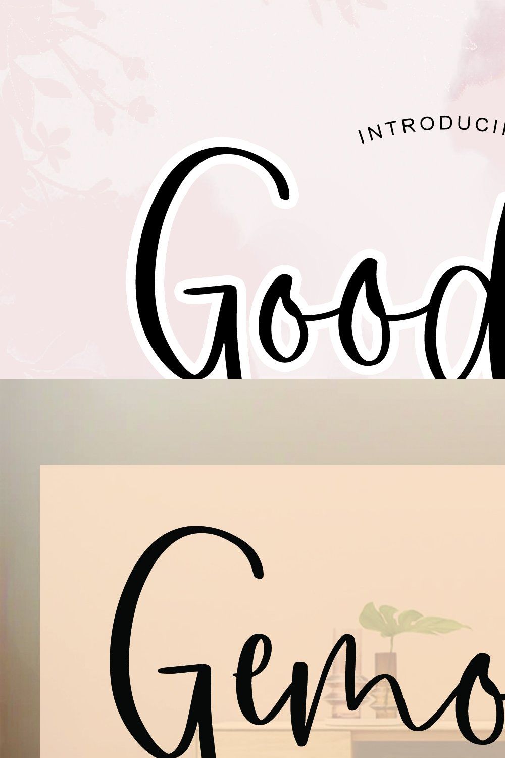 Goodly // Handwritten Font pinterest preview image.