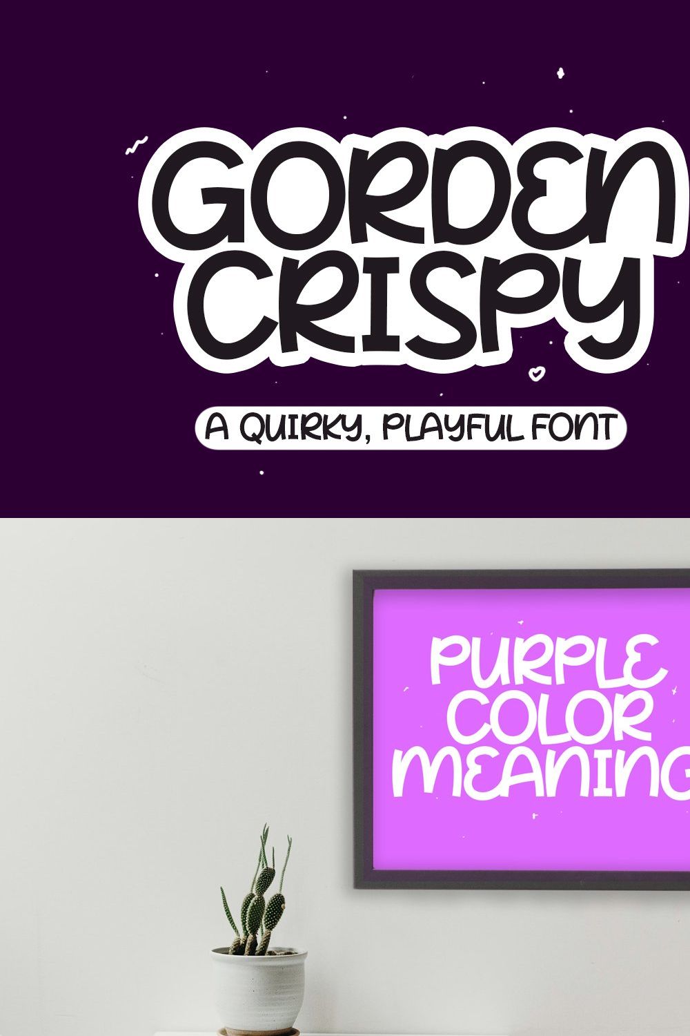 Gorden Crispy - Quirky Playful Font pinterest preview image.