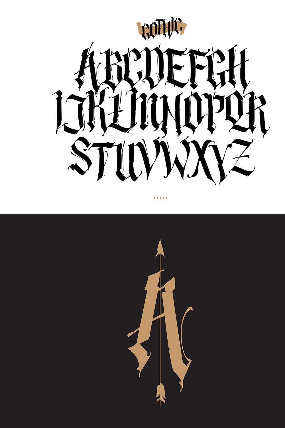 Gothic Font pinterest preview image.