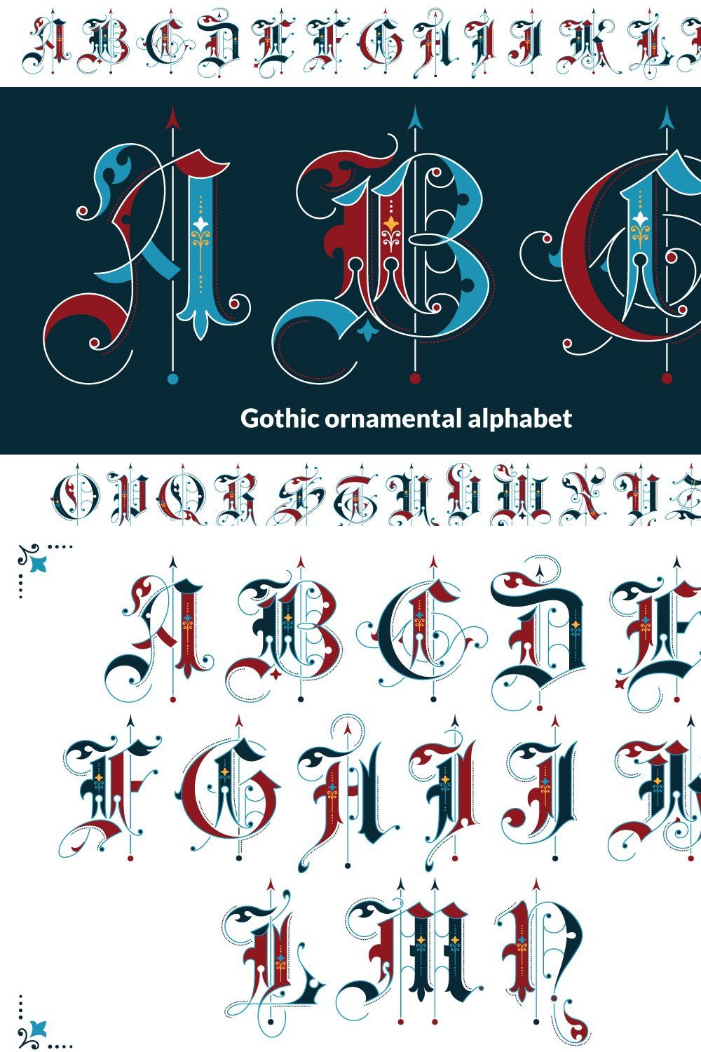 Gothic ornamental alphabet – MasterBundles