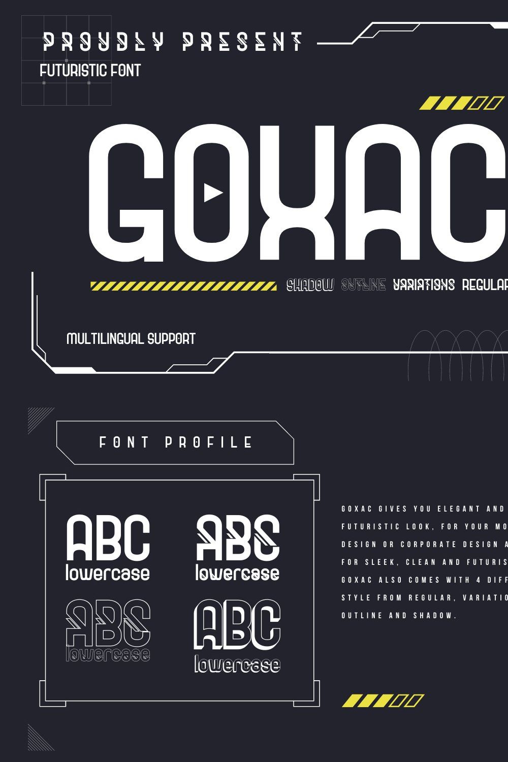 Goxac | Futuristic Font pinterest preview image.