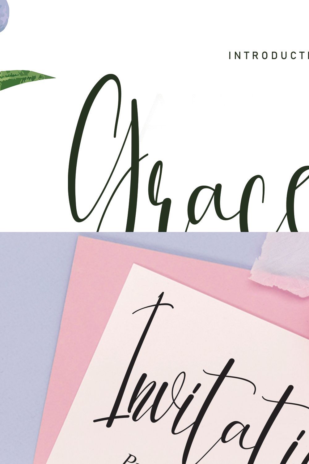 Gracelove | Script font pinterest preview image.