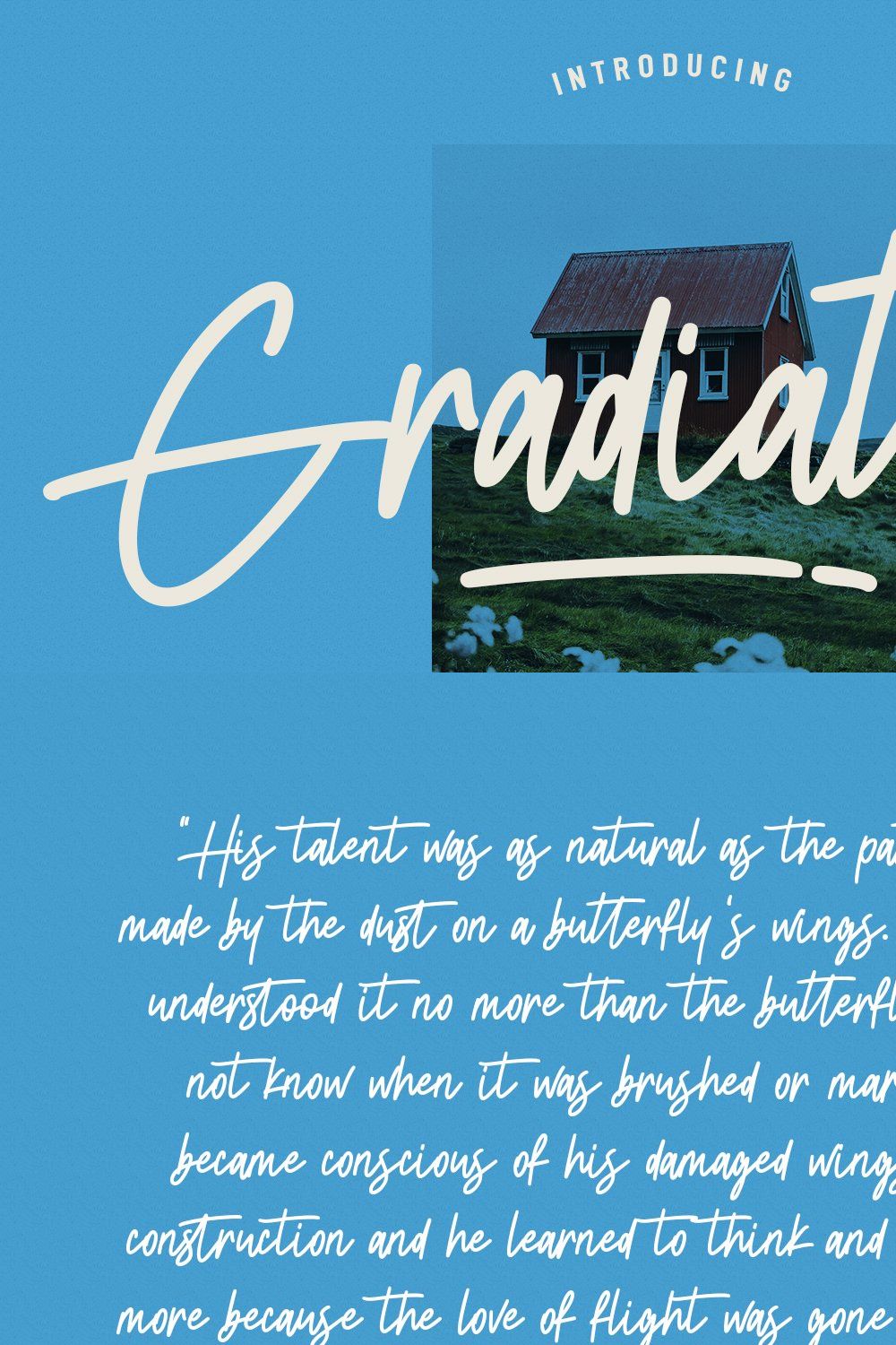 Gradiattes Script Font pinterest preview image.