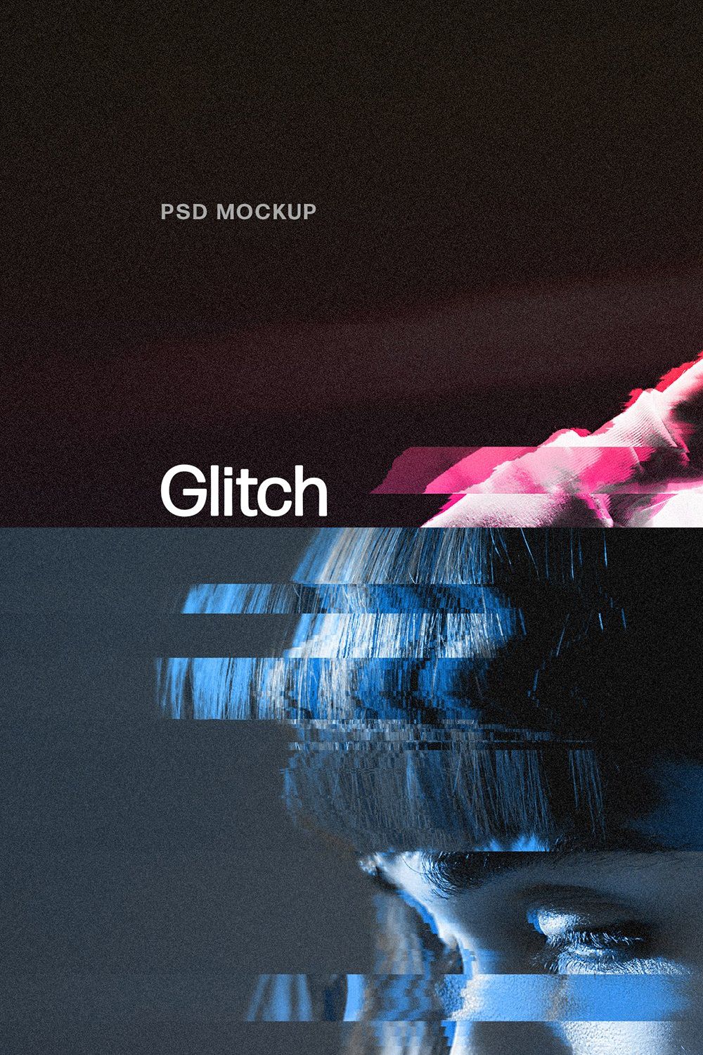 Gradient Glitch Photo Effect pinterest preview image.