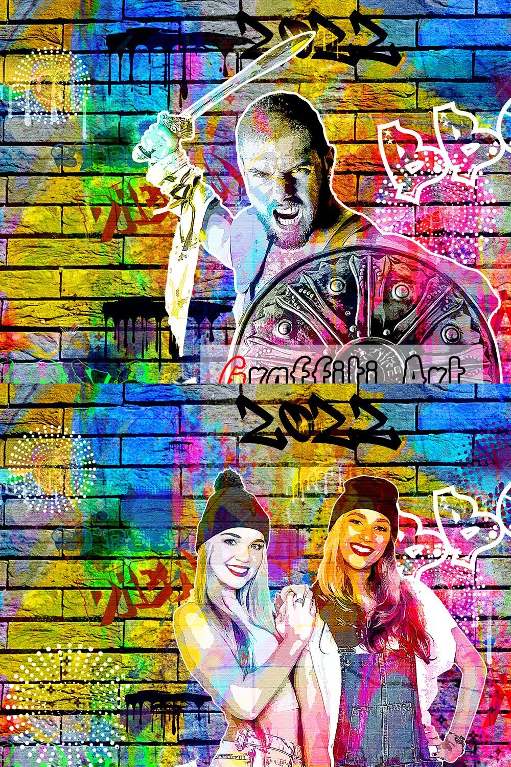 Graffiti Art Photoshop Action pinterest preview image.